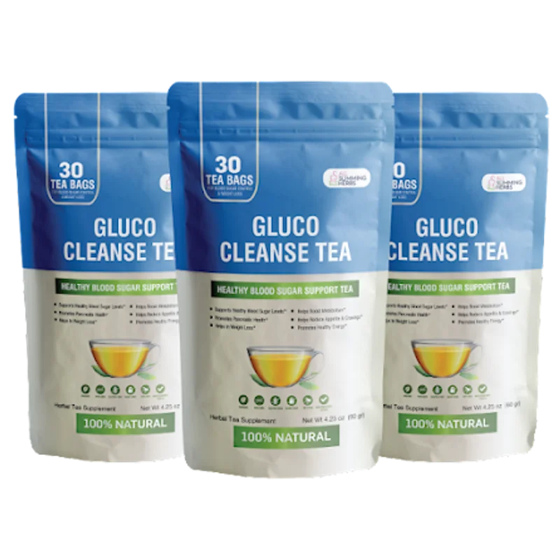 Gluco Cleanse Tea Blood Sugar Support — 3 Bottle / 90 Day Pack